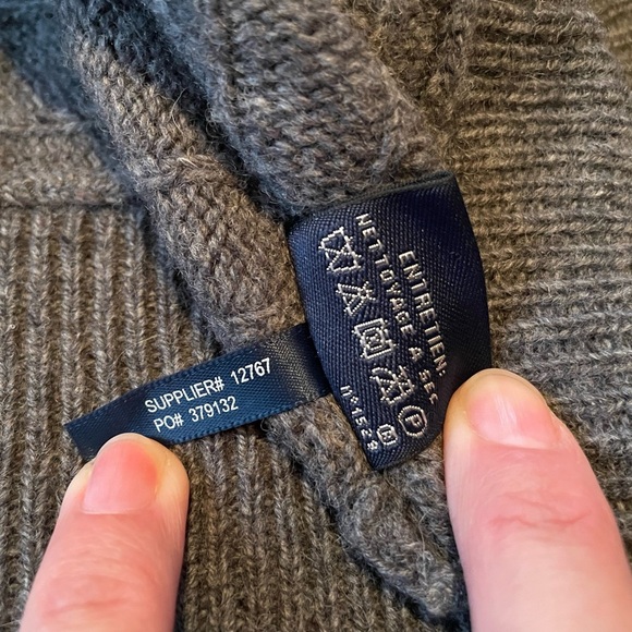 Ralph Lauren Sport Wool Rabbit Hair Gray Cable Knit Sweater Women's Size Large - Picture 6 of 12